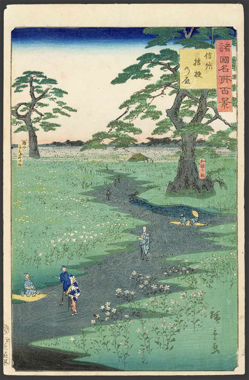 二代広重 / HiroshigeⅡ「諸国名所百景 信州桔梗の原」
