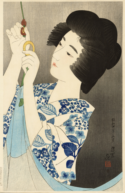 伊東深⽔ / Ito Shinsui「現代美⼈集第⼀輯 蚊帳」